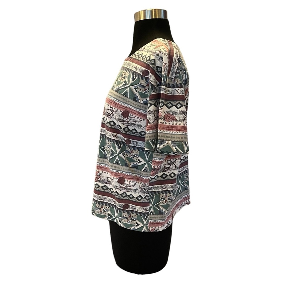 Vintage southwestern abstract print crewneck T-shirt S - Picture 6 of 11